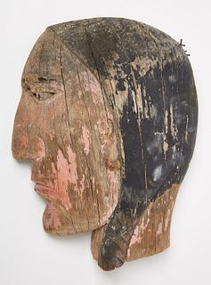 Carved and Painted Native American Head