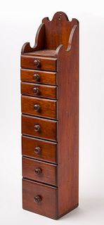 Hanging Spice Chest w/ 8 Graduated Drawers