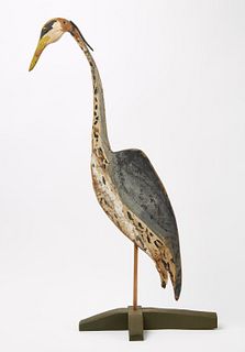 Carved and Painted Egret Decoy
