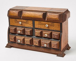 Small Tramp Art Sewing Chest