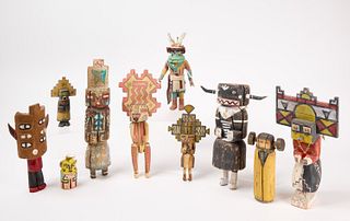 Ten Wood Carved Katchina Figures