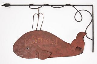 Red Painted Whale Sign