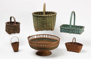 Six Antique Baskets
