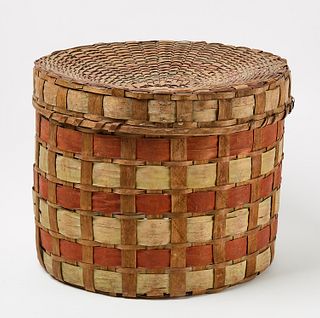 Maine Woodland Native Americans - Lidded Basket