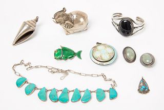 Lot - Silver-Sterling Jewelry Objects