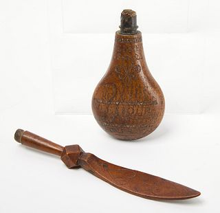 Decorated French Treen Object