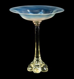 EXPERIMENTAL TIFFANY GLASS COMPOTE