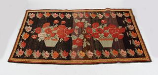 Oriental Rug with Poppies, 20th Century