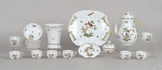 Group of Herend Porcelain in the Rothschild Bird Pattern