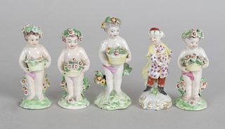Five English Porcelain Figural Groups