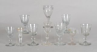 A Group of Early Etched Wine Glasses