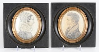 Att. Abraham P. Demarest Pair of Portrait Miniatures