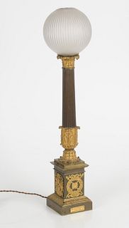Charles X Gilt and Patinated Bronze Table Lamp
