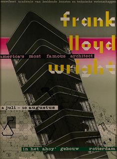 WISSING & BEGEER FRANK LLOYD WRIGHT POSTER