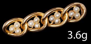 ANTIQUE PEARL GOLD BROOCH