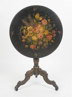 Victorian Paint Decorated Tilt-Top Tea Table