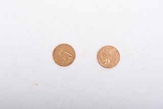 Two U.S. Gold 2 1/2 Dollars Coins 