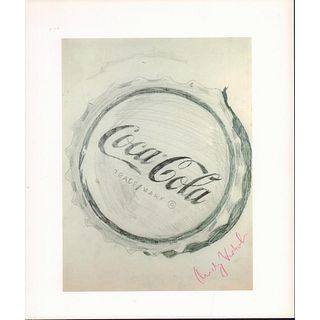 Andy Warhol, Black & White Book Plate, Coca Cola, Signed