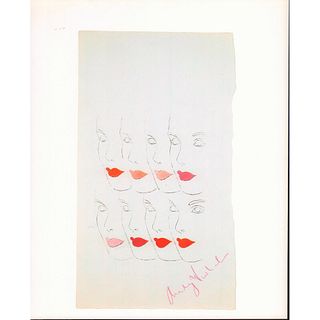 Andy Warhol, Color Book Plate, Female Faces, Signed