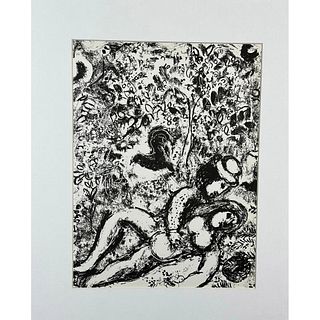 Chagall (1887-1985) Lithograph, Le Couple a L'Arbre M. 397 Portfolio: Lithographs Book II