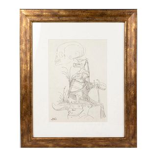 Salvador Dali (After), Pencil Drawing on Paper, Signed