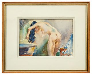 John Chetcuti (1900 - 1976) Woman Washing Her Hair, 1970's