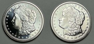 (2) Golden State Mint Morgan Design Proof 1/2 ozt .999 Silver