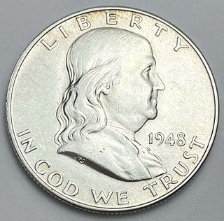 1948-D Franklin Silver Half Dollar MS64