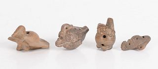 A Group of Four Pre-Columbian Whistles