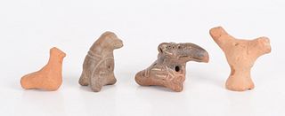 Four Pre-Columbian Bird Form Whistles