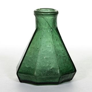 BLOWN-MOLDED GLASS UMBRELLA INK BOTTLE