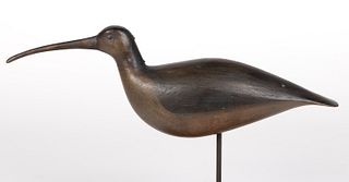 WILLIAM GIBIAN (ONANCOCK, VIRGINIA) CARVED AND PAINTED LONG-BILLED CURLEW