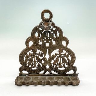 Vintage Bronze Menorah Oil Lamp
