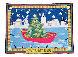 Claire Murray Christmas Hooked Rug "Nantucket Noel"