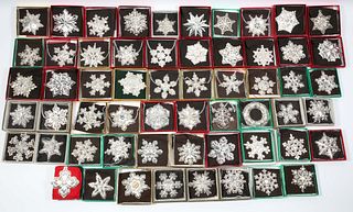 Collection of 58 Gorham Sterling Silver Snowflake Ornaments