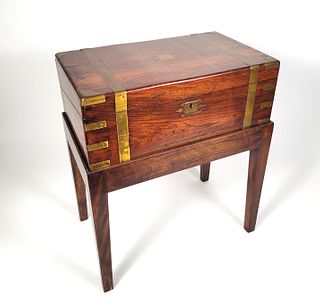 Antique Rosewood Lap Desk Fitted on a Custom Stand, 19th Century