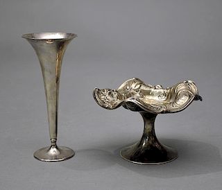 Tiffany and Co. Sterling Vase and Sterling Compote