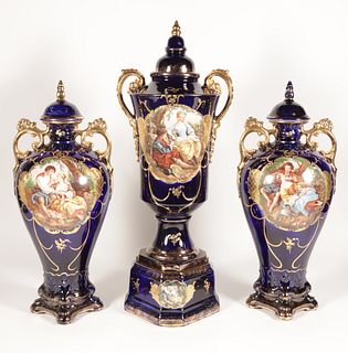 Victorian Style Porcelain Garniture Set