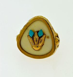 18k 1960's "Ankh" Ring