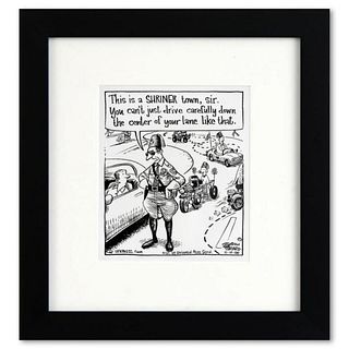 Bizarro, "Shriner Town" is a Framed Original Pen & Ink Drawing by Dan Piraro, Hand Signed with Letter of Authenticity.