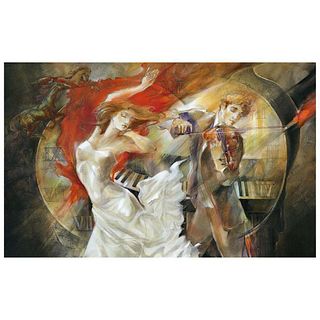 Lena Sotskova, "Timeless" Hand Signed, Artist Embellished Limited Edition Giclee on Canvas with COA.