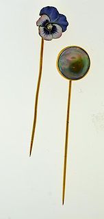 Two 19th C. Gold Stickpins