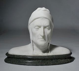 Carved Marble Bust, "Dantes"