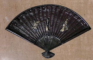 Meiji Period Bronze Fan