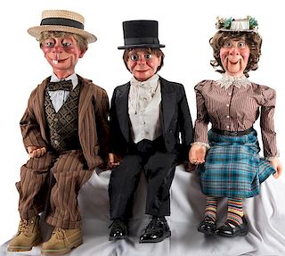 Charlie McCarthy, Mortimer Snerd, and Effie Klinker Puppet Set.