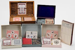Group of Antique Gaming Sets with Booklets by Hoffmann.