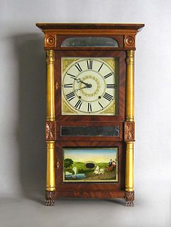 Empire mahogany mantle clock by Jeromes & Darrow,r