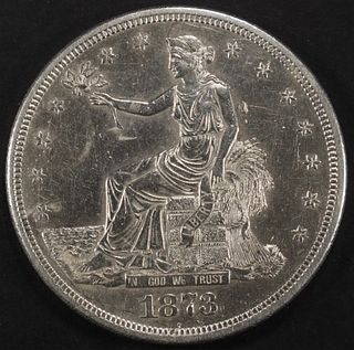 1873-CC TRADE DOLLAR AU/BU