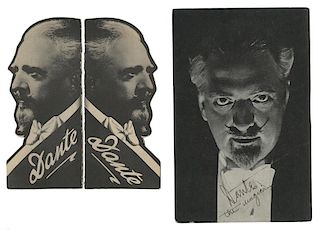 Dante (Harry August Jansen). Four Pieces of Printed Ephemera.