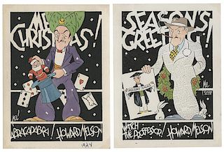 Collection of Over 20 Magicians’ Christmas and New Year Cards.